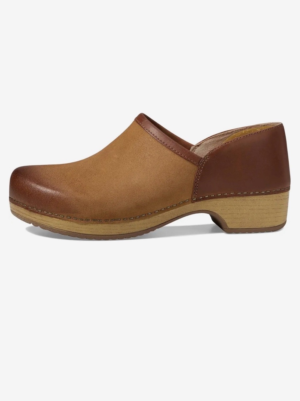Dansko | Women’s Tan Burnished Suede Leather Brenna Professional Clogs Size 9
